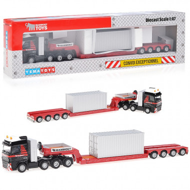 MAMMOET TOYS Тягач VOLVO FH4 GLOB XL 8x4 с платформой и контейнером — Полесье Россия