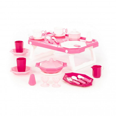 Набор детской посуды Ретро с подносом (29 элементов) — Полесье Россия