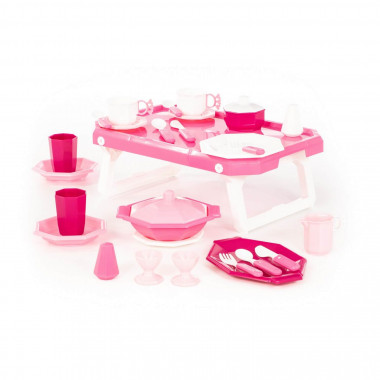 Набор детской посуды Ретро с подносом (29 элементов) — Полесье Россия