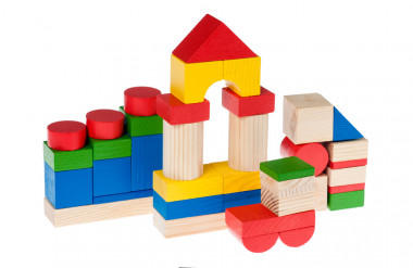 Конструктор Томик деревянный Цветной, 65 деталей, 6678-65 — Полесье Россия