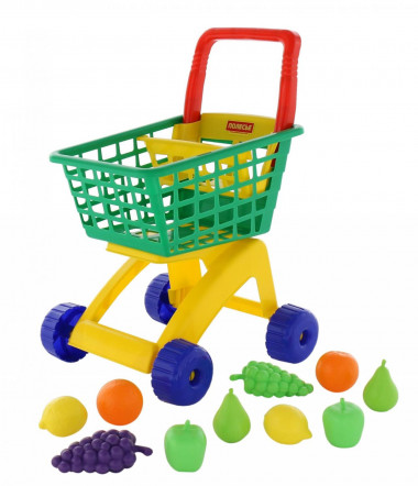 Тележка для маркета + набор продуктов №7 (10 элементов) — Полесье Россия