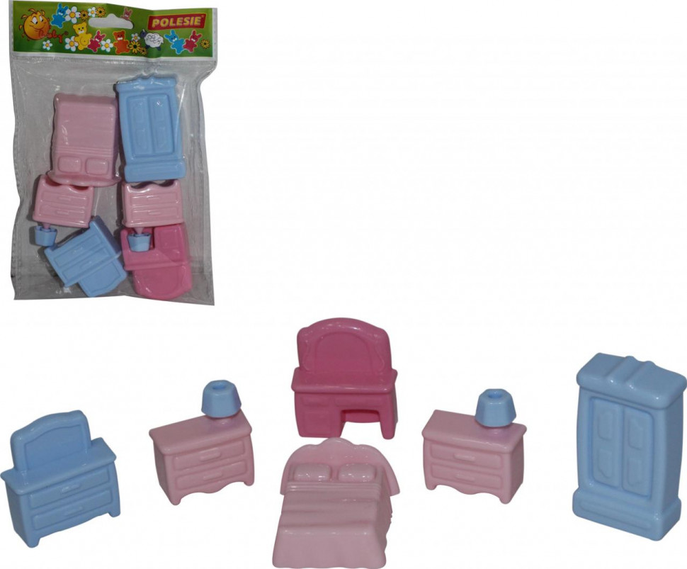 Набор мебели для кукол №1 (6 элементов в пакете) фото 1 — Полесье Россия