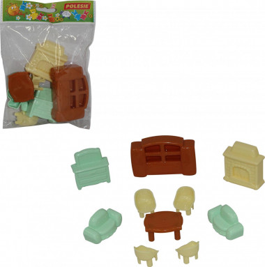 Набор мебели для кукол №3 (10 элементов в пакете) — Полесье Россия
