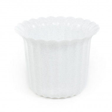 Цветочный горшок белый мрамор Виола d213 мм, h=168 мм - 3 л — Полесье Россия