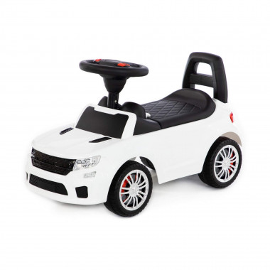 Каталка автомобиль SuperCar №6 белый с музыкальным рулем — Полесье Россия