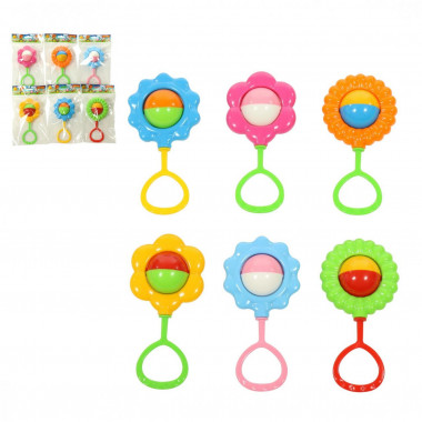 Погремушка детская (микс №2)6 погремушки Ромашка 6 погремушки Подсолнух 6 погремушки Василёк (итого 18 шт) — Полесье Россия