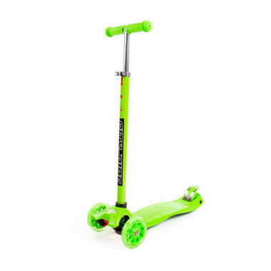 Трехколесный самокат с подсветкой и регулировкой руля (зелёный) — Полесье Россия