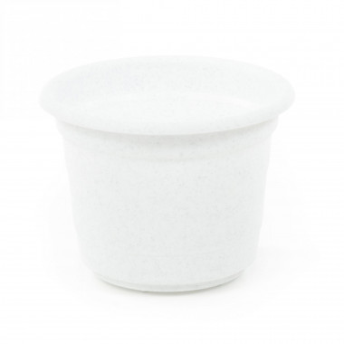 Цветочный горшок белый мрамор Ксения №4 d160 мм, h120 мм - 1,25 л — Полесье Россия