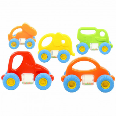 Беби Грипкар (микс №1)3 грузовика, 3 трактора, 2 автомобиля, 3 слоника, 3 кролика(итого 14 шт) — Полесье Россия