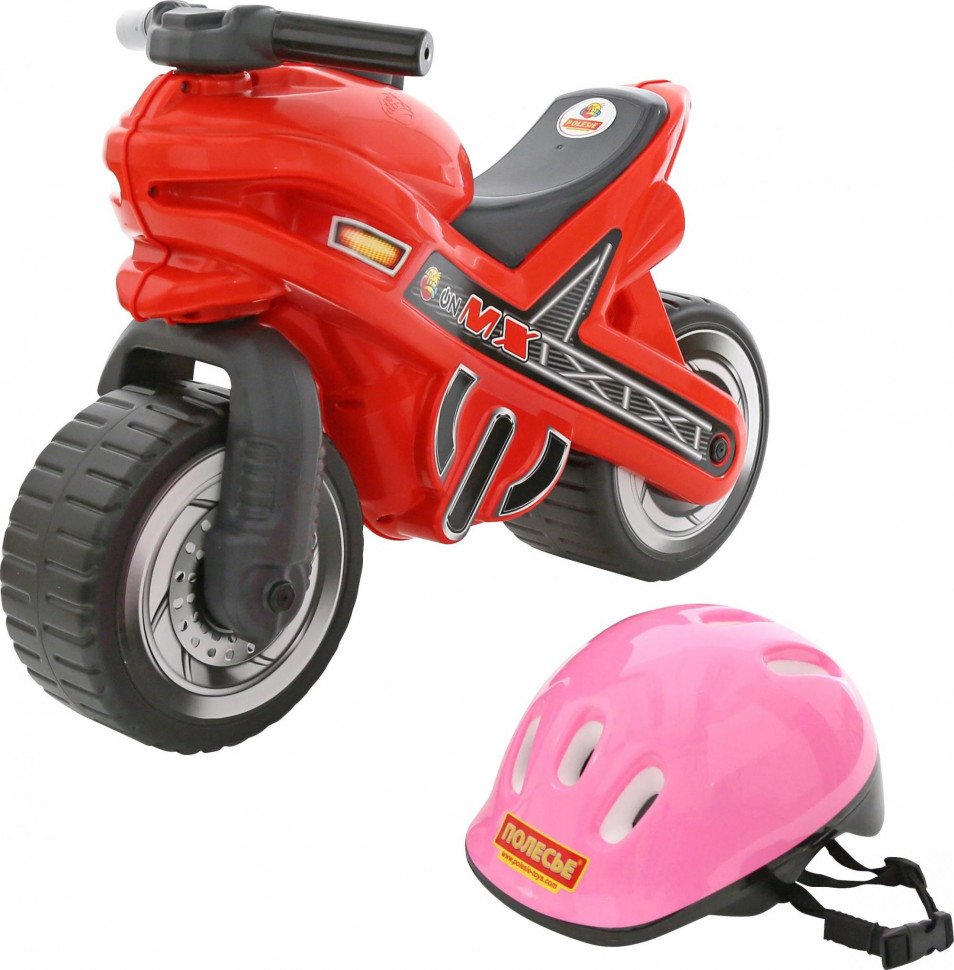 Каталка для  детей мотоцикл MX со шлемом фото 1 — Полесье Россия