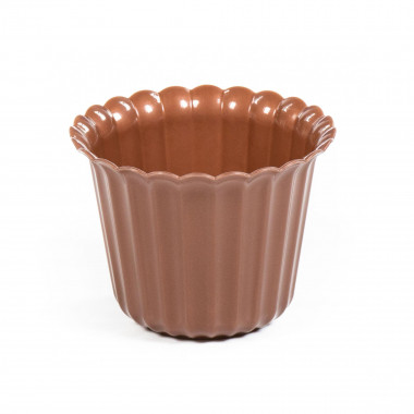 Цветочный горшочек коричневый перламутр Виола d97 мм, h=74 мм - 0,25 л — Полесье Россия