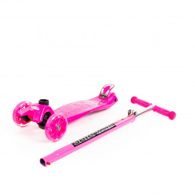 Трехколесный самокат с подсветкой для девочек (малиновый) — Полесье Россия