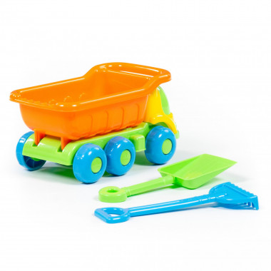 Набор №546: Яша, автомобиль-самосвал, лопатка малая №3, грабельки малые №3 — Полесье Россия