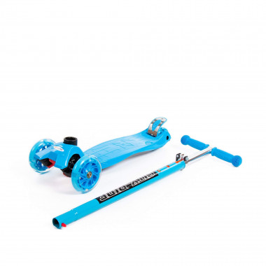 Трехколесный самокат с подсветкой и регулировкой руля (голубой) — Полесье Россия