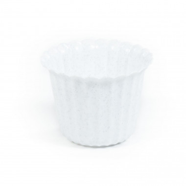 Цветочный горшочек белый мрамор Виола d97 мм, h=74 мм - 0,25 л — Полесье Россия