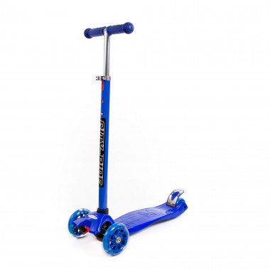 Трехколесный самокат с подсветкой и регулировкой руля (синий) — Полесье Россия