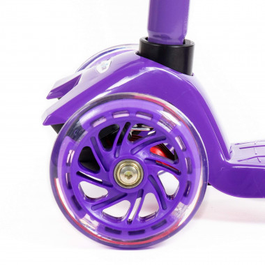 Трехколесный складной самокат с подсветкой (фиолетовый) — Полесье Россия