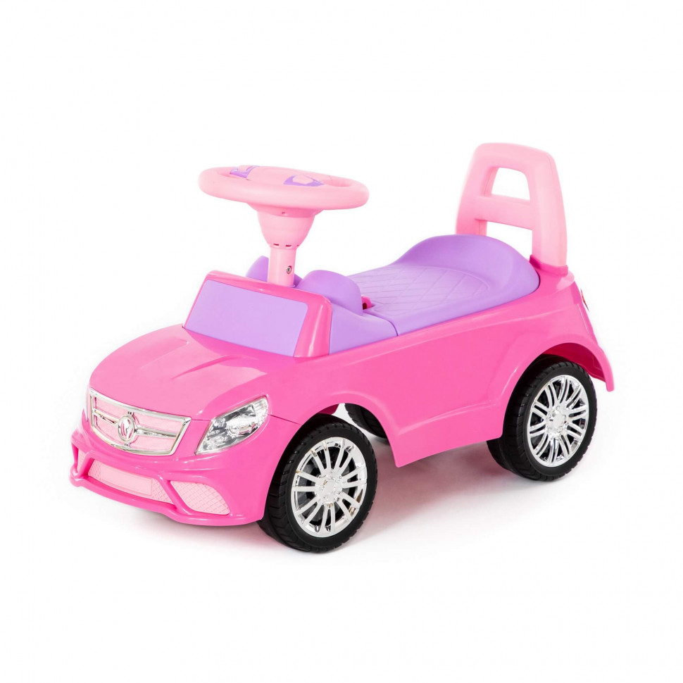 Каталка автомобиль SuperCar №3 розовая с музыкальным сигналом фото 1 — Полесье Россия