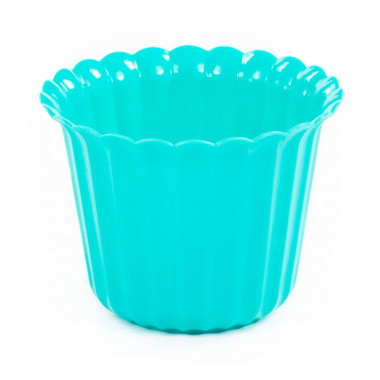 Цветочный горшочек темный бирюзовый Виола d97 мм, h=74 мм - 0,25 л — Полесье Россия