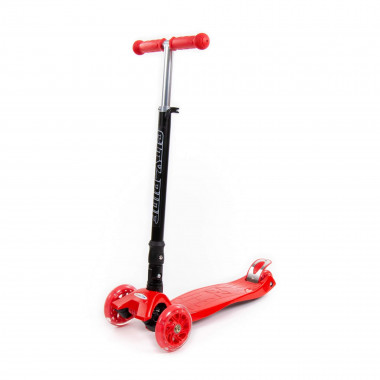 Трехколесный складной самокат с подсветкой (красный) — Полесье Россия