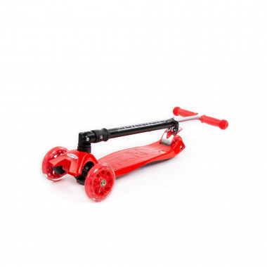Трехколесный складной самокат с подсветкой (красный) — Полесье Россия