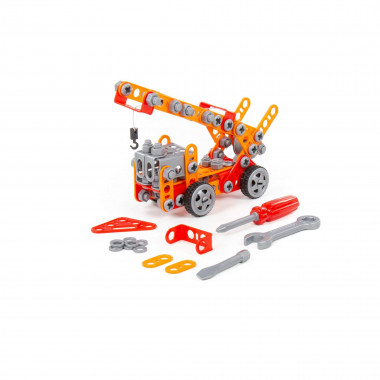 Конструктор Изобретатель (160 элементов) - Каток, автокран, погрузчик — Полесье Россия