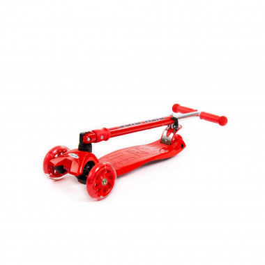 Трехколесный складной самокат с подсветкой (красный) — Полесье Россия