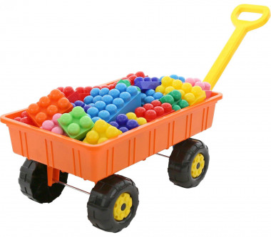 Набор №381: тележка Дачная + конструктор Великан 32 элемента — Полесье Россия