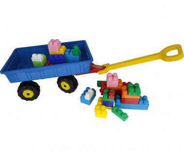 Набор №381: тележка Дачная + конструктор Великан 32 элемента — Полесье Россия