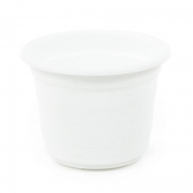 Цветочный горшок белый мрамор Ксения №5 d188 мм, h140 мм - 2 л — Полесье Россия