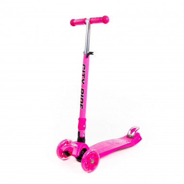 Трехколесный складной самокат для девочек с подсветкой плавный ход — Полесье Россия