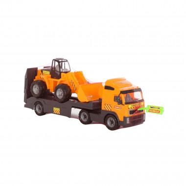 Игрушка машина трейлер Volvo + трактор погрузчик — Полесье Россия