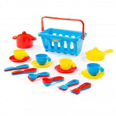 Набор детской посуды TOP chef с корзинкой №2 на 4 персоны — Полесье Россия