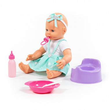 Пупс Забавный (35 см) с соской и аксессуарами — Полесье Россия