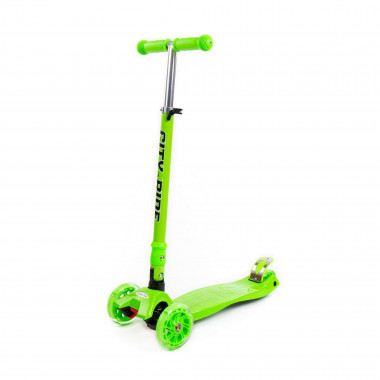 Трехколесный складной самокат с подсветкой (зеленый) — Полесье Россия