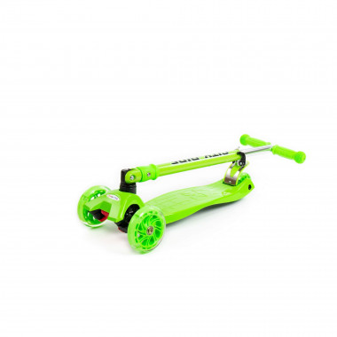 Трехколесный складной самокат с подсветкой (зеленый) — Полесье Россия