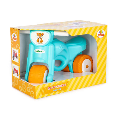 Каталка мотоцикл для детей Мини-мото сафари (голубая) — Полесье Россия