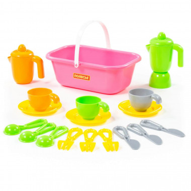 Набор детской посуды TOP chef с корзинкой на 3 персоны — Полесье Россия