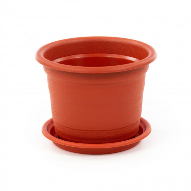 Цветочный горшок коричневый Ксения №5 d188 мм, h142 мм с поддонником - 2 л — Полесье Россия