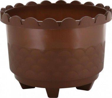 Цветочный горшок круглый Эмиль d395 мм, h=290 мм - 20 л коричневый ЦВ — Полесье Россия