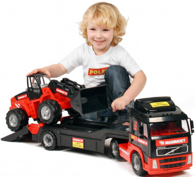 Игрушка машина трейлер + трактор-погрузчик 204-01 MAMMOET VOLVO — Полесье Россия