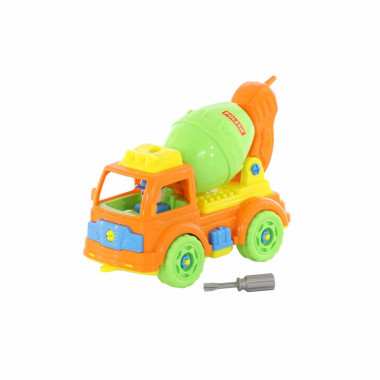 Конструктор с отверткой Автомобиль-бетоновоз (29 элементов) — Полесье Россия