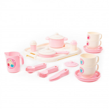 Набор детской посуды Хозяюшка с подносом на 4 персоны (V6) 29 элементов — Полесье Россия