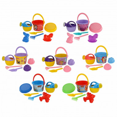 Песочный набор Disney с ведром средним с наклейкой (микс №16) / 12шт — Полесье Россия