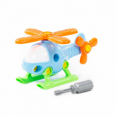 Конструктор с отверткой Вертолёт (16 элементов) — Полесье Россия