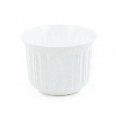 Цветочный горшок белый мрамор Лира d162 мм, h120 мм - 1,5 л — Полесье Россия