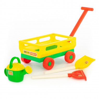 Набор №482: Тележка №2 с ручкой, лопата №15, грабли №15, лейка №8 — Полесье Россия