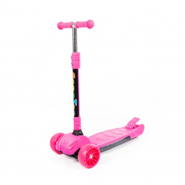 Трехколесный складной самокат для девочек с фарами, музыкой и подсветкой — Полесье Россия