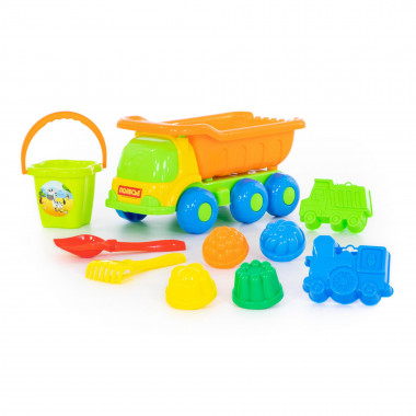 Набор №128: Самосвал Универсал с песочным набором и ведерком — Полесье Россия