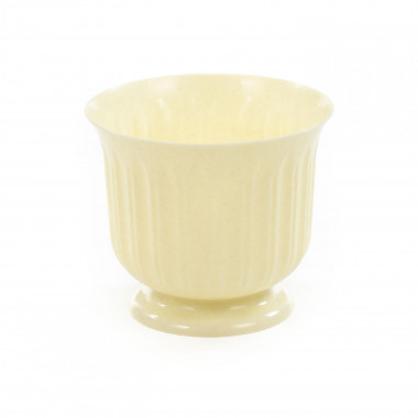 Цветочный горшок светло-желтый Лира d162 мм, h130 мм с подставкой - 1,5 л — Полесье Россия